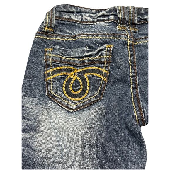 Z2 Jeans Size 1 Y2K VTG Capri Stitching Dark Stonewashed Embroidered Pockets - Picture 4 of 10